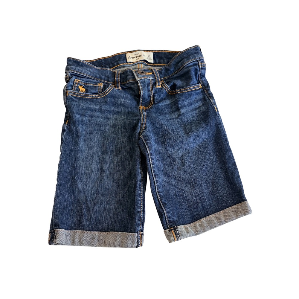 Abercrombie Kids Bermuda Denim Jean Shorts Dark Wash Girls Size 10